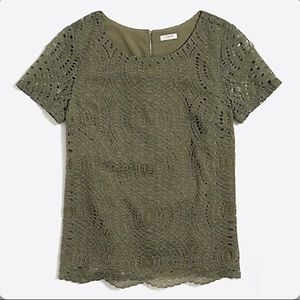 🔴 GIFTED🔴 J. Crew Factory Lace Tee (Green) NWT